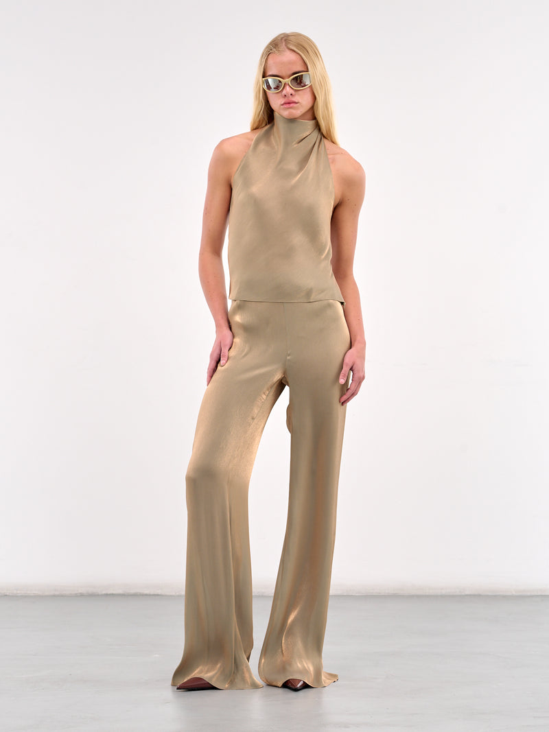 High Waist Trousers (#005085-147-OLIVE-OIL)