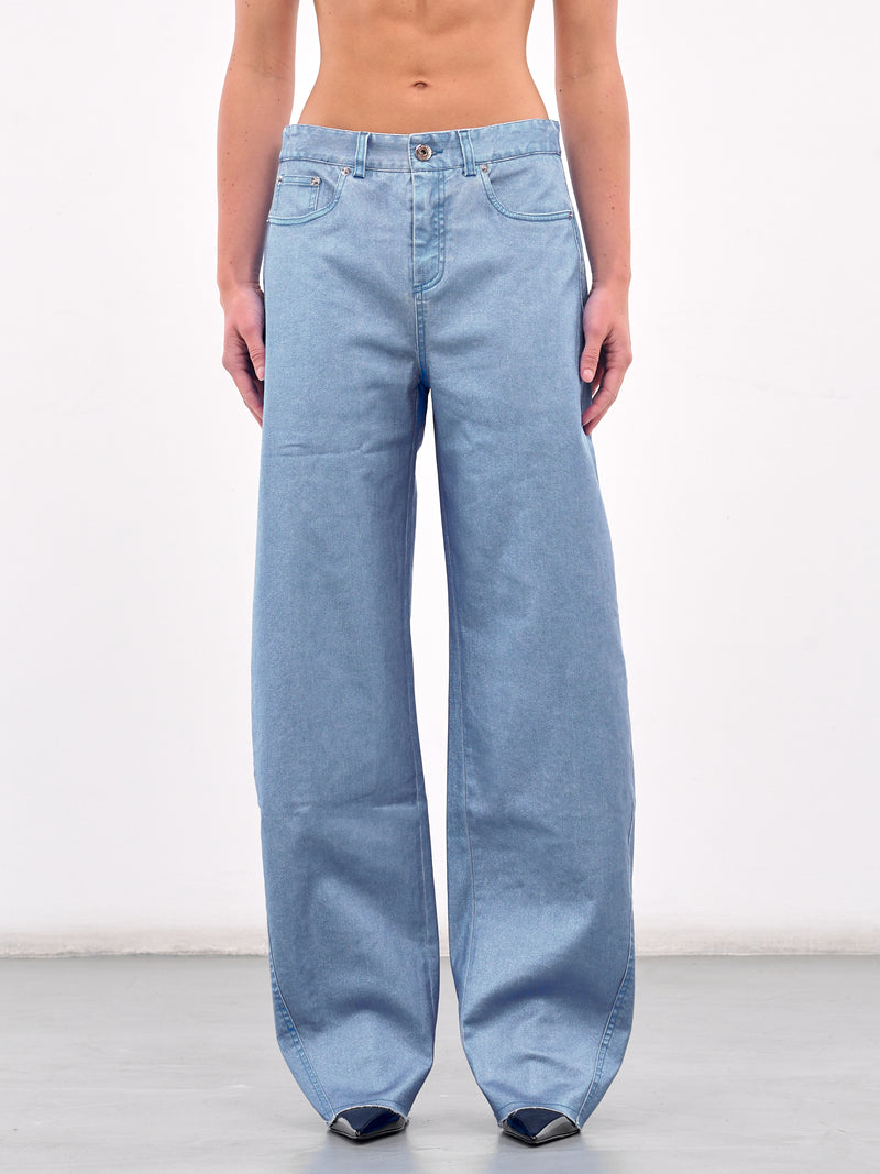 Cocoon Wide Leg Jeans (#005083-227-METALLIC-BLUE)