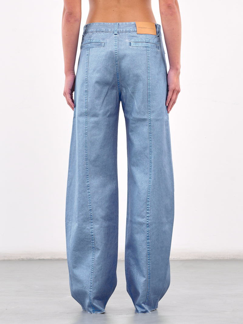 Cocoon Wide Leg Jeans (#005083-227-METALLIC-BLUE)