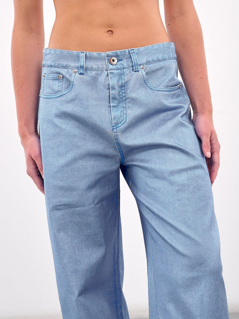 Cocoon Wide Leg Jeans (#005083-227-METALLIC-BLUE)