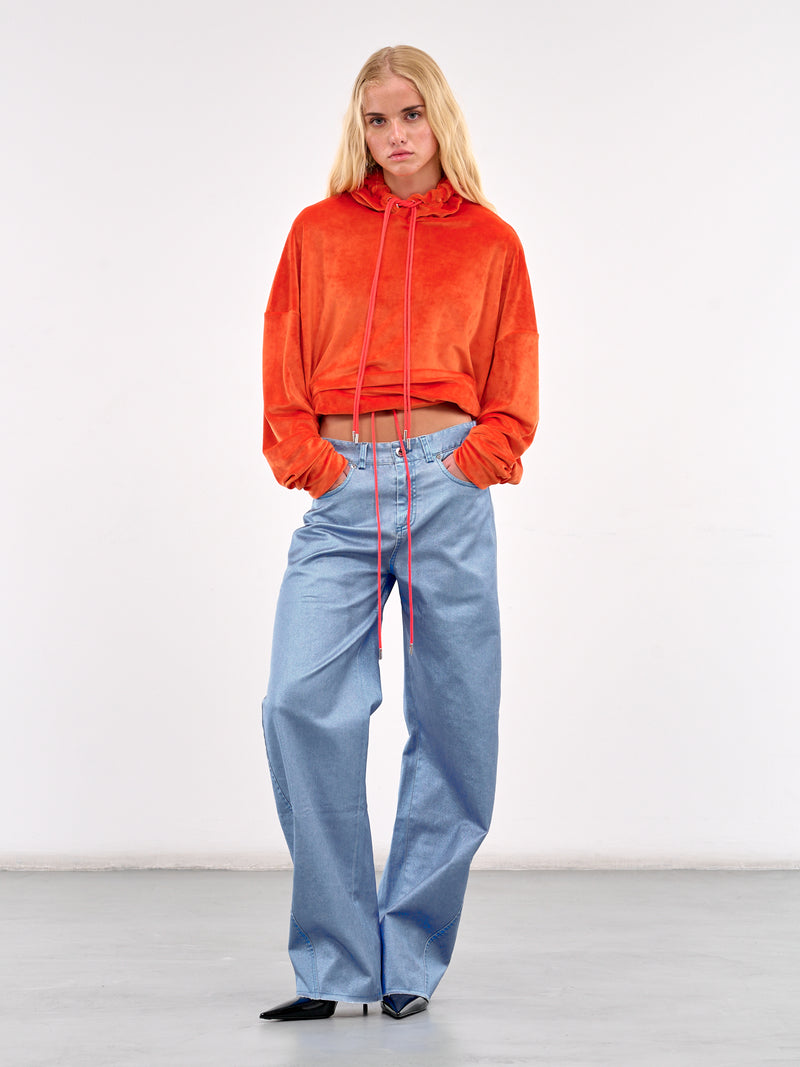 Cocoon Wide Leg Jeans (#005083-227-METALLIC-BLUE)