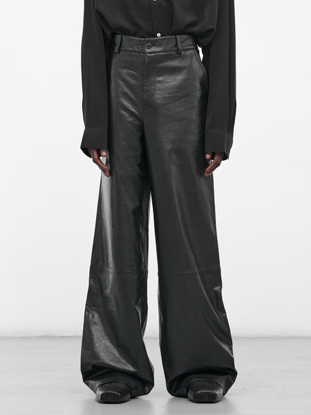 botter classic wide trousers スラックス　ボッター Wide Classic Trousers with Pleats in Black – SVRN