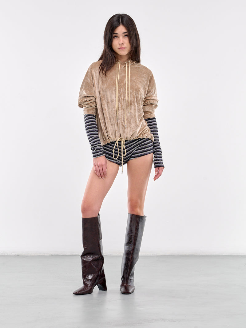 V-Neck Crop Top (001202-205-METALLIC-STRIPES)