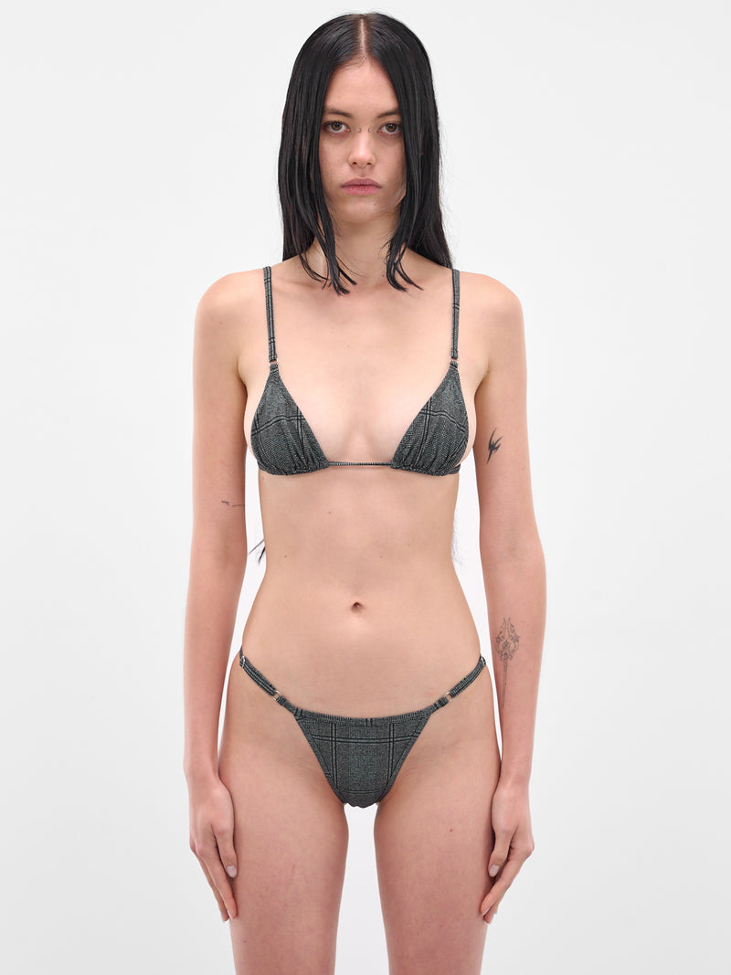 Gray Glen Check Bikini Top (#008055-233-GC-GLEN-CHECK)