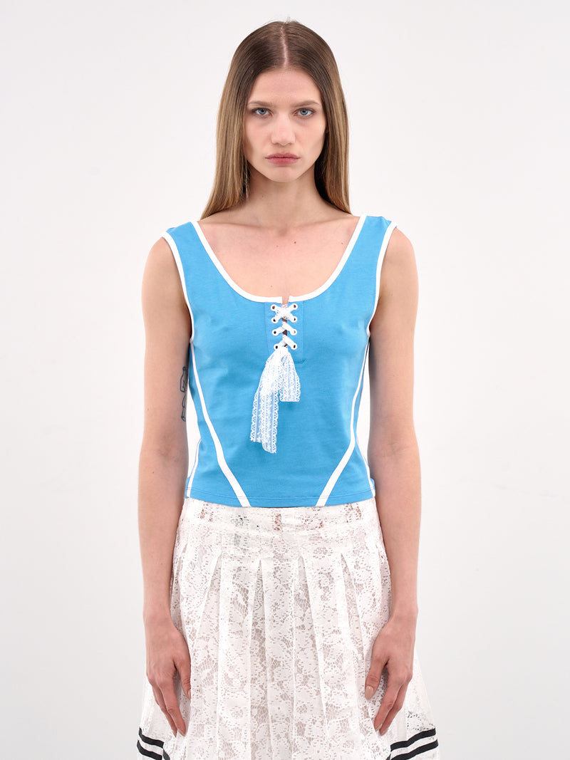 Lace-Up Tank Top (00T33-BLUE)