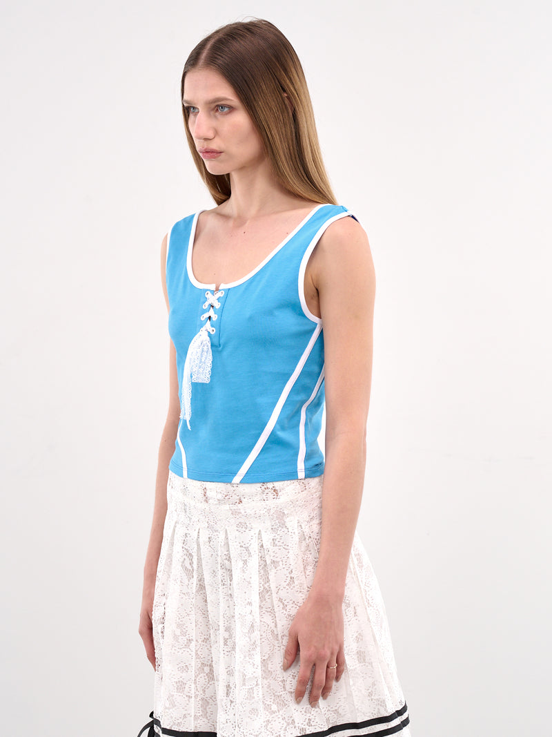 Lace-Up Tank Top (00T33-BLUE)