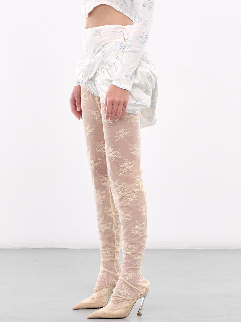 Draped Animal Print Bloomer (00TR06W-WHITE)