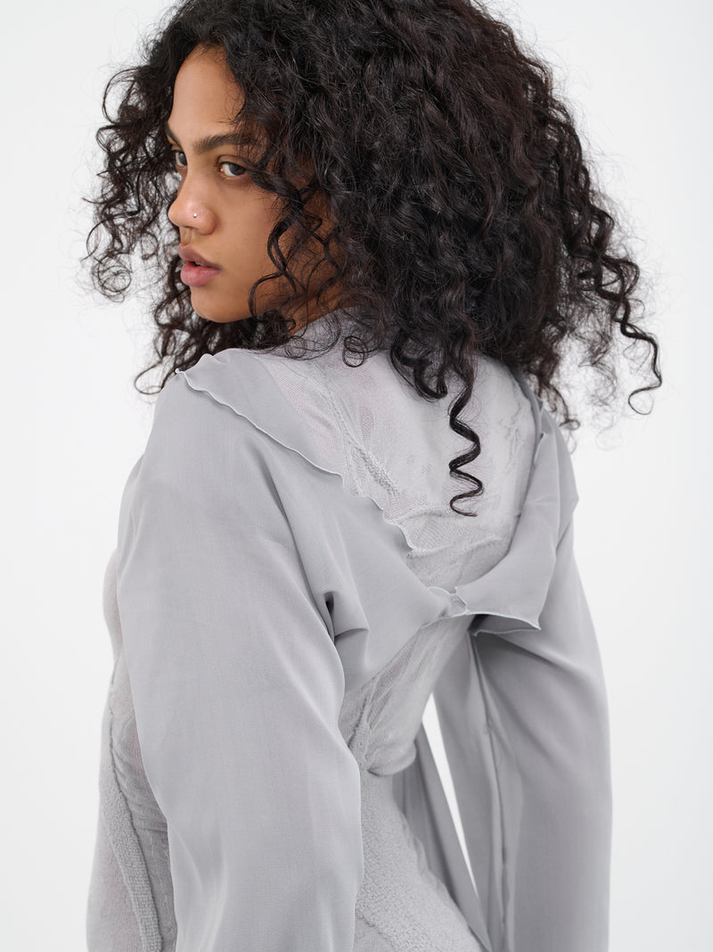 Ruched Knit Bolero Sleeves (01-11-01-06-01-GREY)