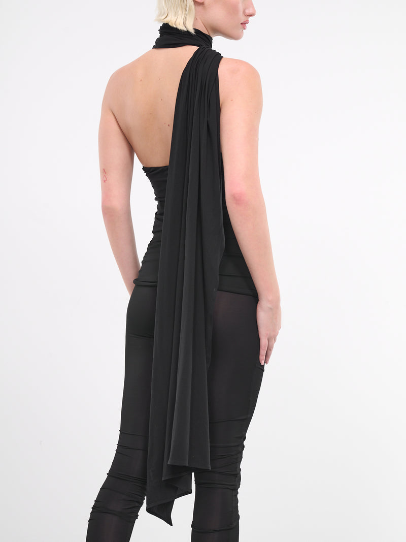 Jersey Wrap Neck Top (02-BLACK)