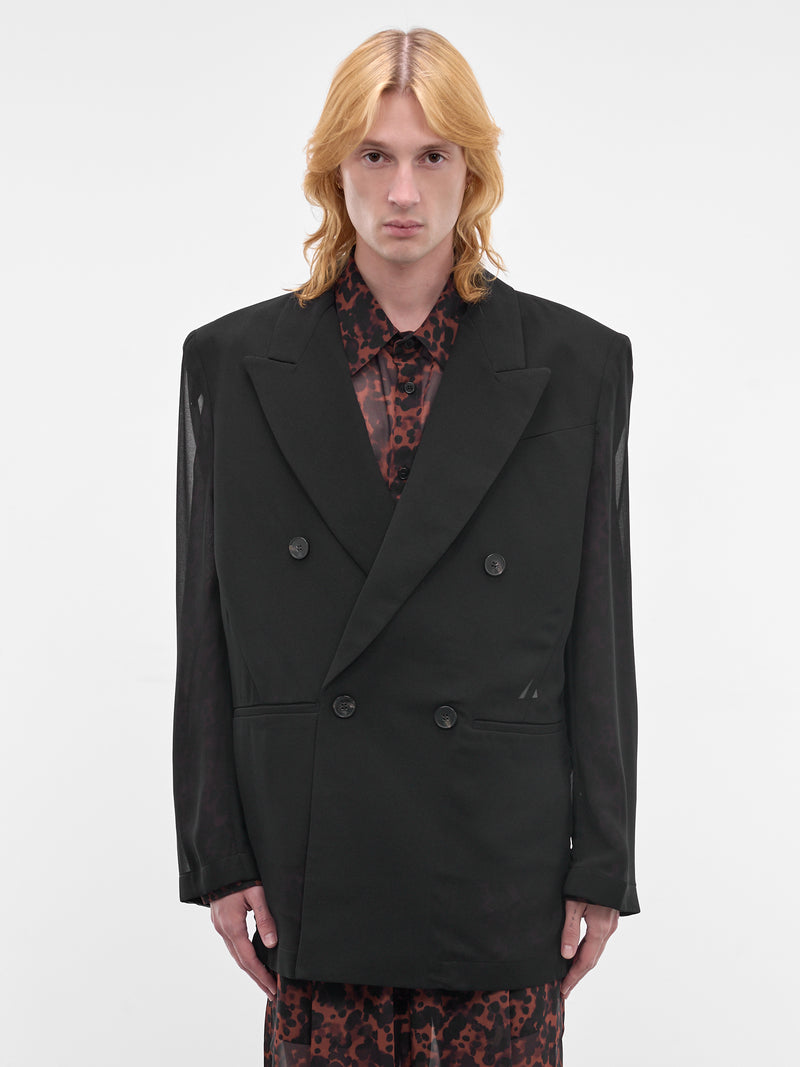 LOUIS GABRIEL NOUCHI Semi-Sheer Double-Breasted Blazer | H.Lorenzo - front