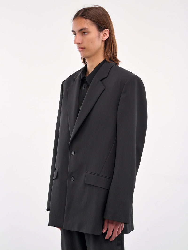 Single-Breasted Oversized Jacket (0254-T115-BLACK)