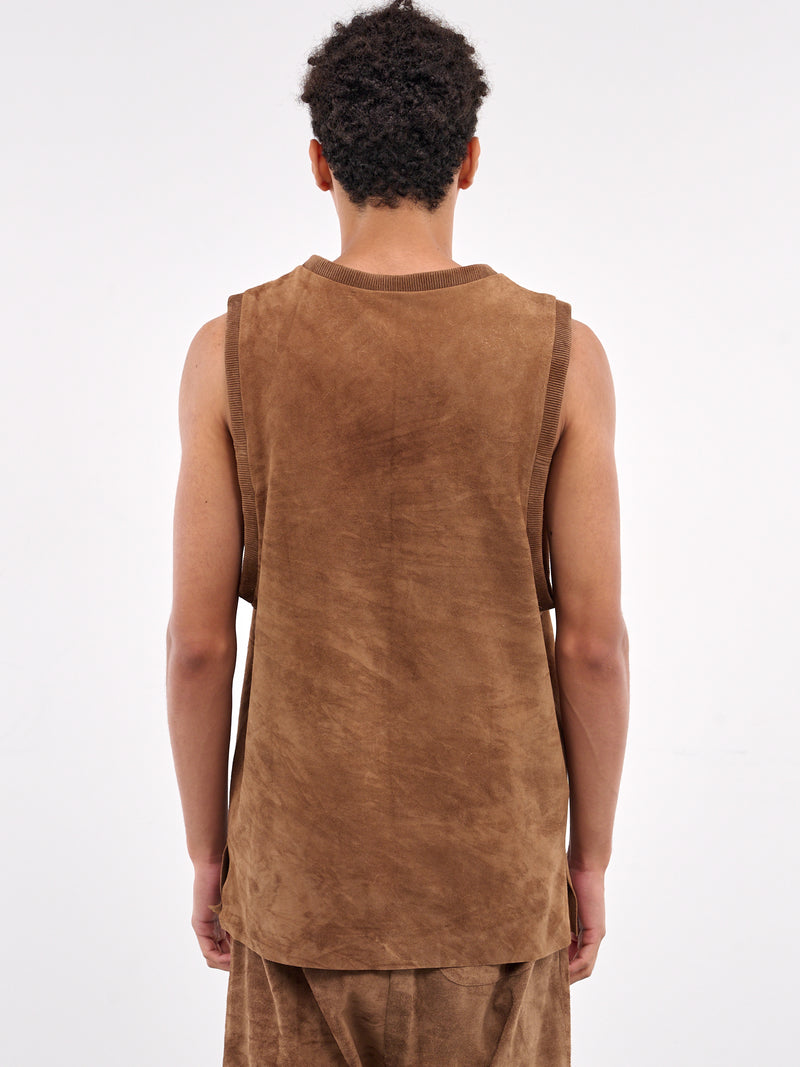 Brown Suede Tank Top (ART2513-CAMEL-SUEDE)