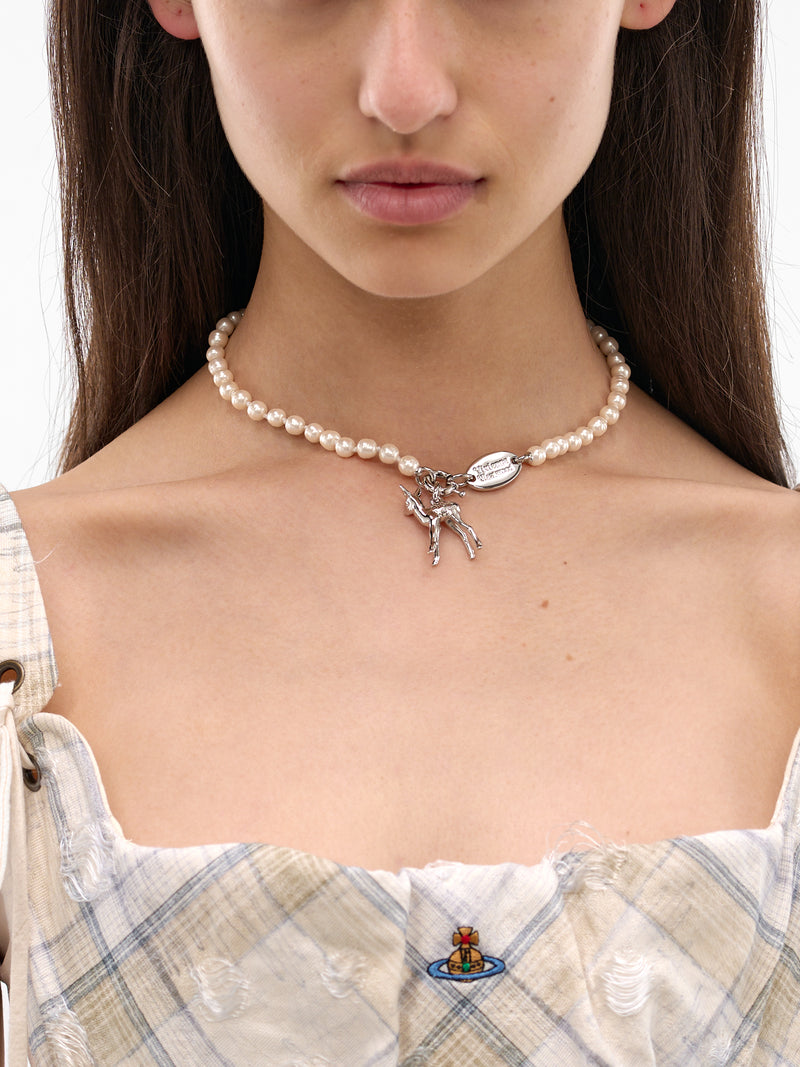 Silver Monette Small Pearl Necklace (6301014N-02P103-PLATINUM-CREAM)