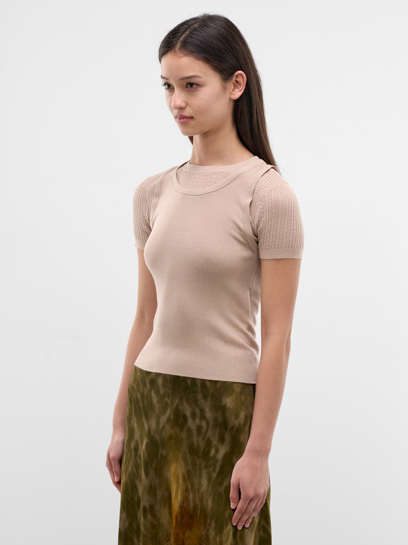 Beige Layered Tank Wool Top (FN-WN-KNIT000996-BEIGE)