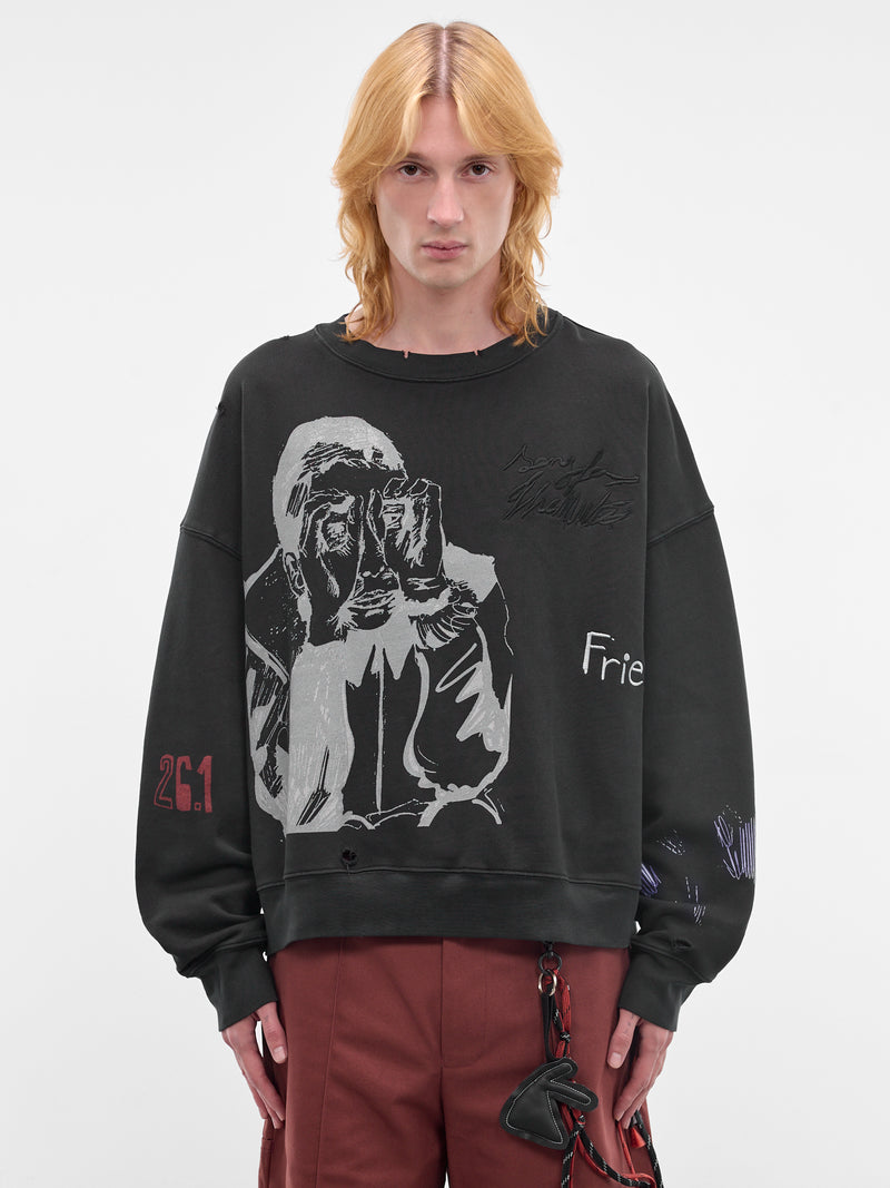 Black Peaking Kid Pullover Sweater (261-MJP029P5-BLACK)