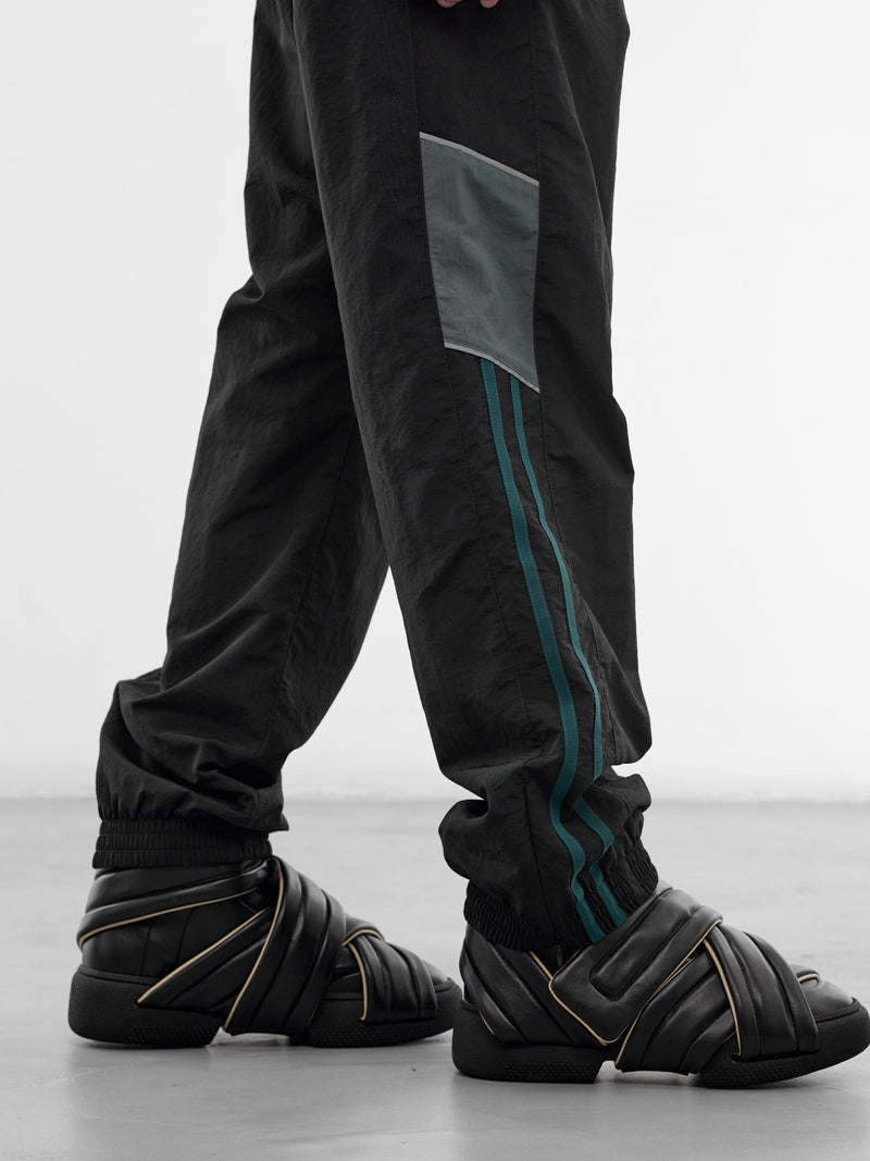 Black Nylon Track Pants (131WP01060-BLACK)