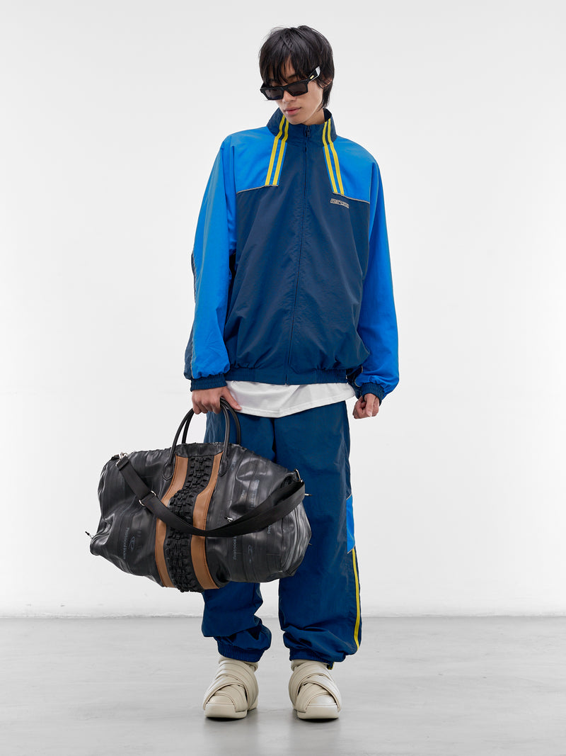 Blue Nylon Track Pants (131WP01536-BLUE)