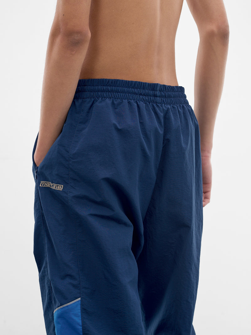 Blue Nylon Track Pants (131WP01536-BLUE)