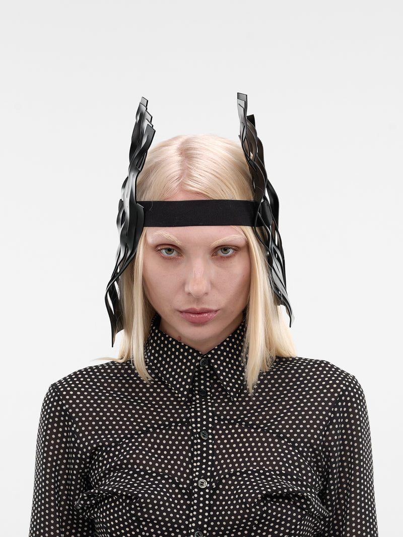 Black Abstract Line Headband Hat (1-LINE-BLACK)