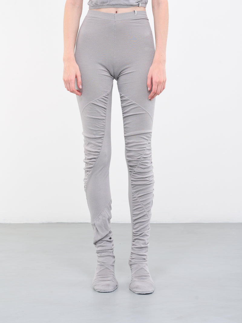 Ruched Knit Shoe Leggings (04-05-02-04-GREY)