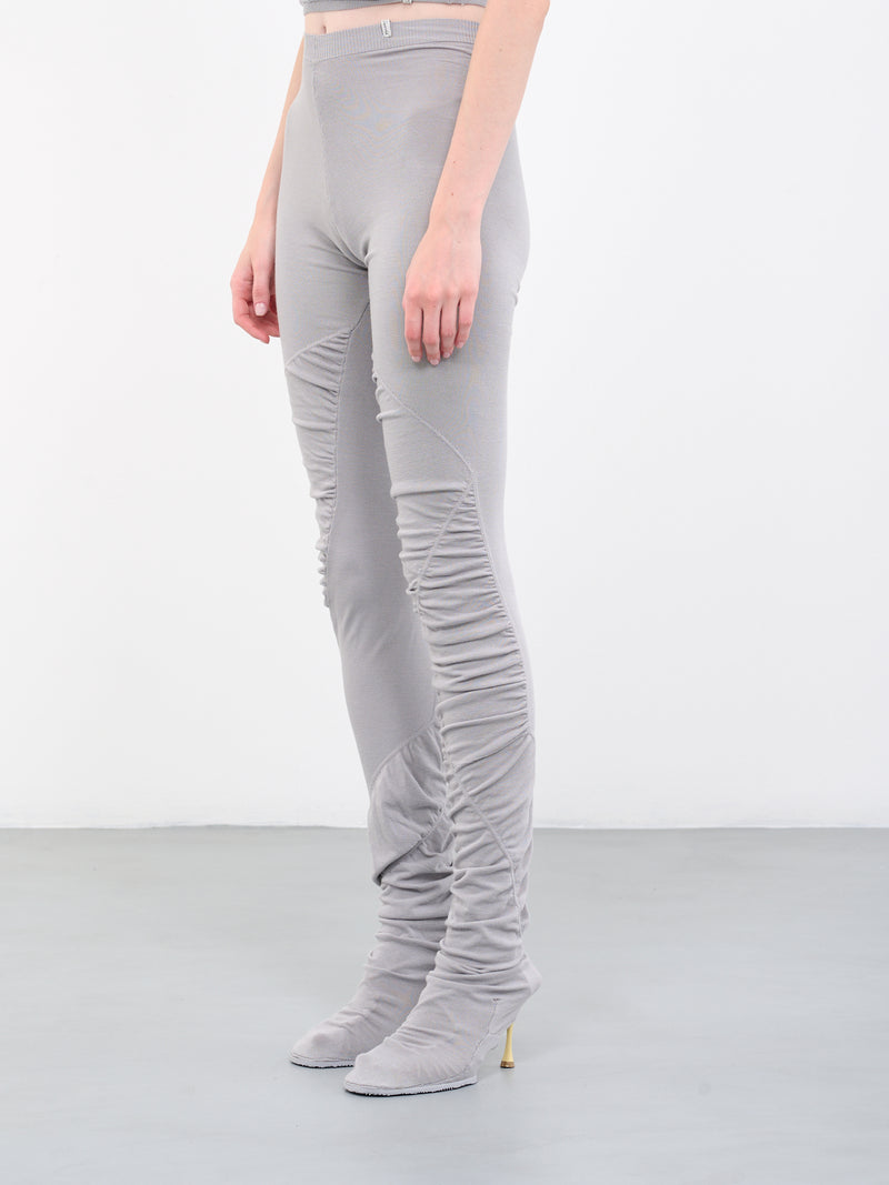 Ruched Knit Shoe Leggings (04-05-02-04-GREY)