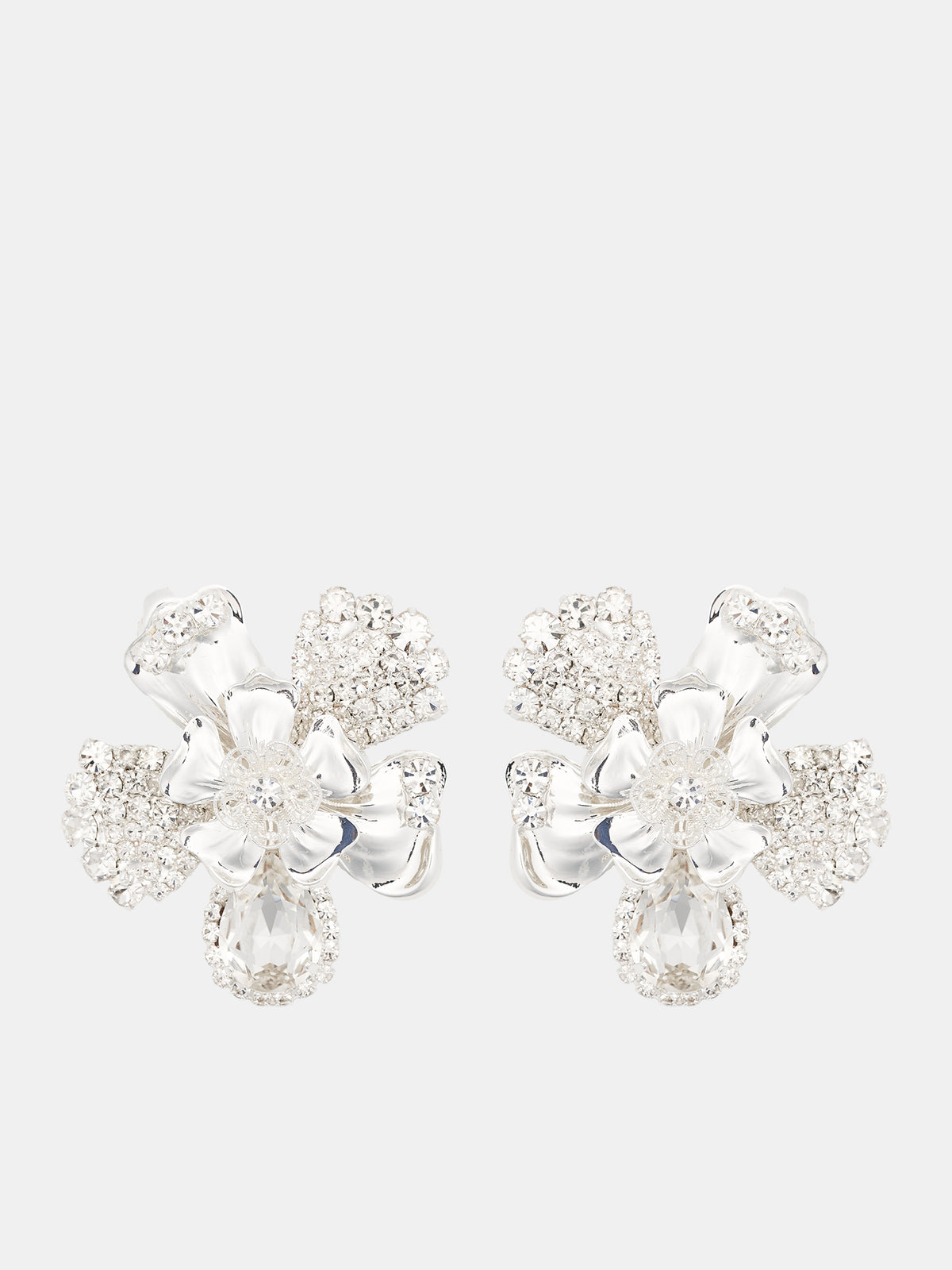 Rhinestone Brass Earrings (EARRINGS-02-BRASS-CRYSTAL)