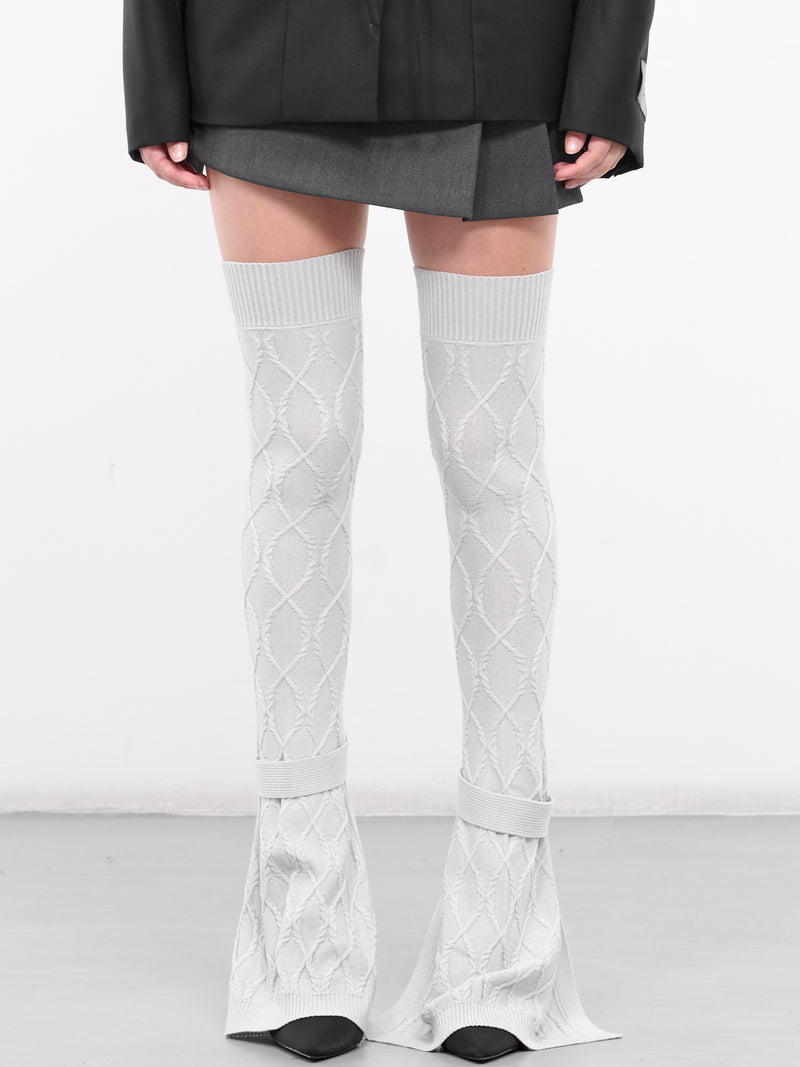 Cable-Knit Leg Warmers (998-004-GREY)