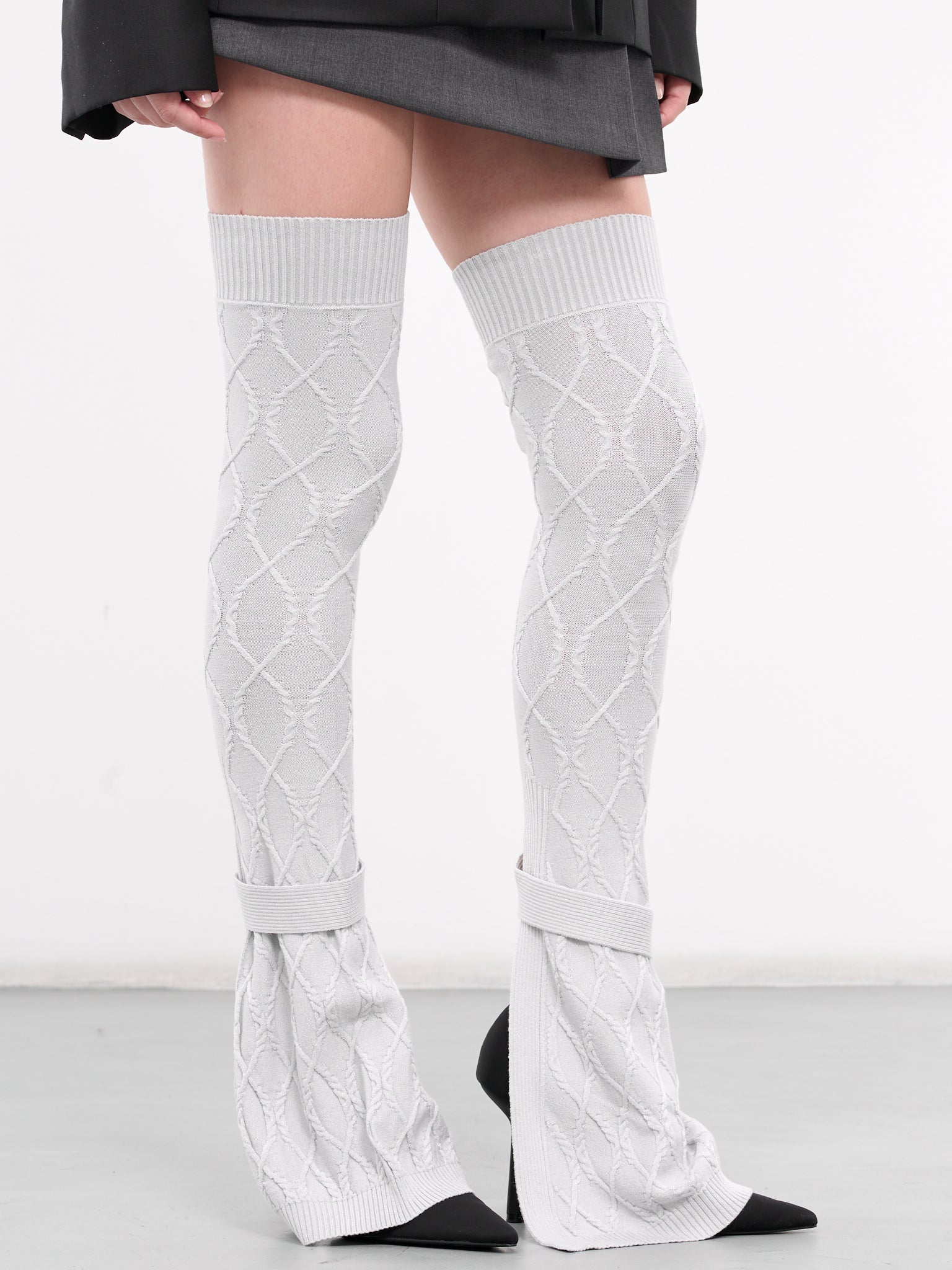 Cable-Knit Leg Warmers (998-004-GREY)