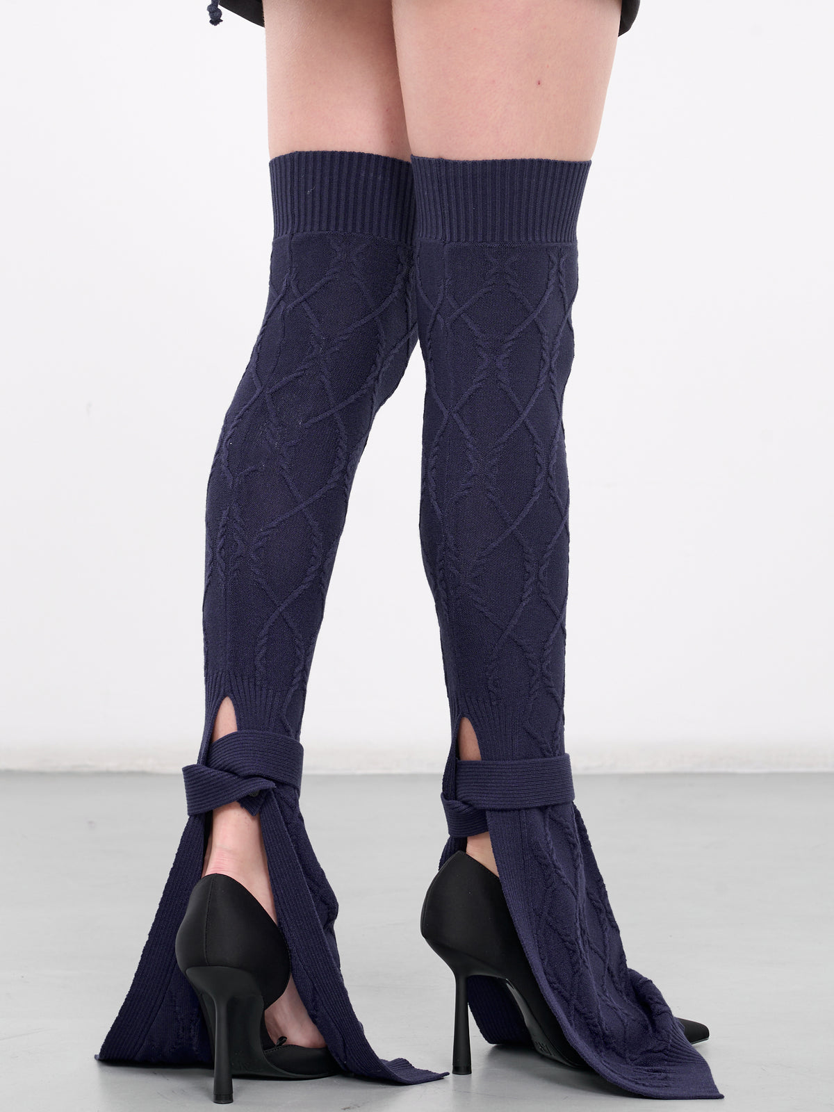 Cable-Knit Leg Warmers (998-004-NAVY)