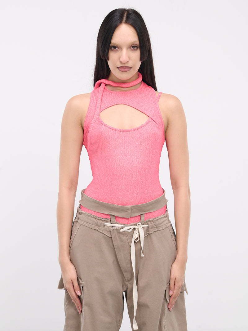 Layered Cut-Out Tank Top (0408403-PINK)