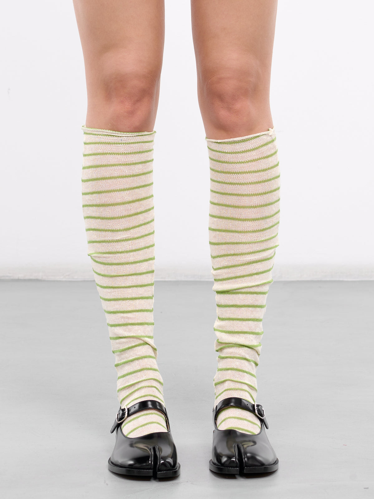 Striped Socks (SOCKS-GREEN-WHITE-STRIPE)