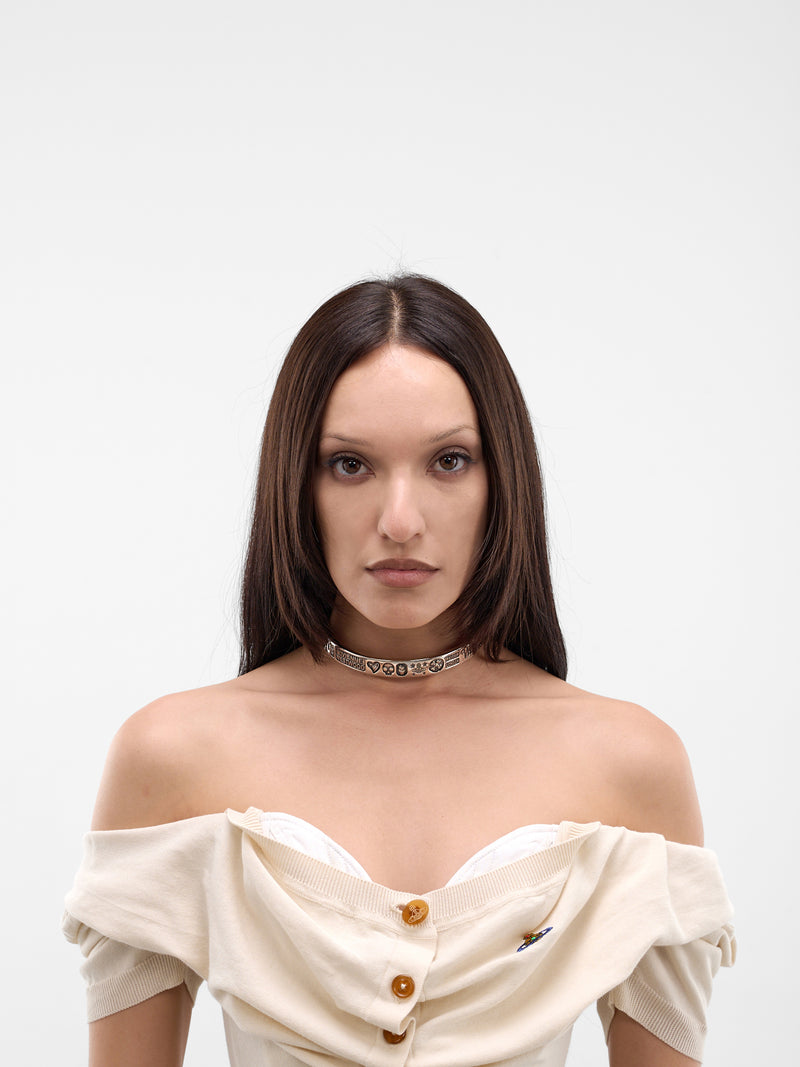 Antique Platinum Victorine Choker (6303003X-02P017-ANTIQUE-PLATIN)