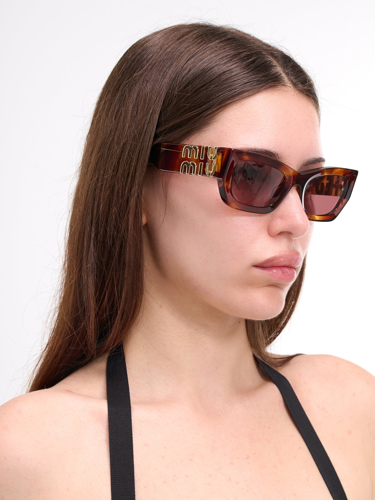 Angled Rectangular Sunglasses (0MU-09WS-STRIPED-TOBACCO-VIOLE)