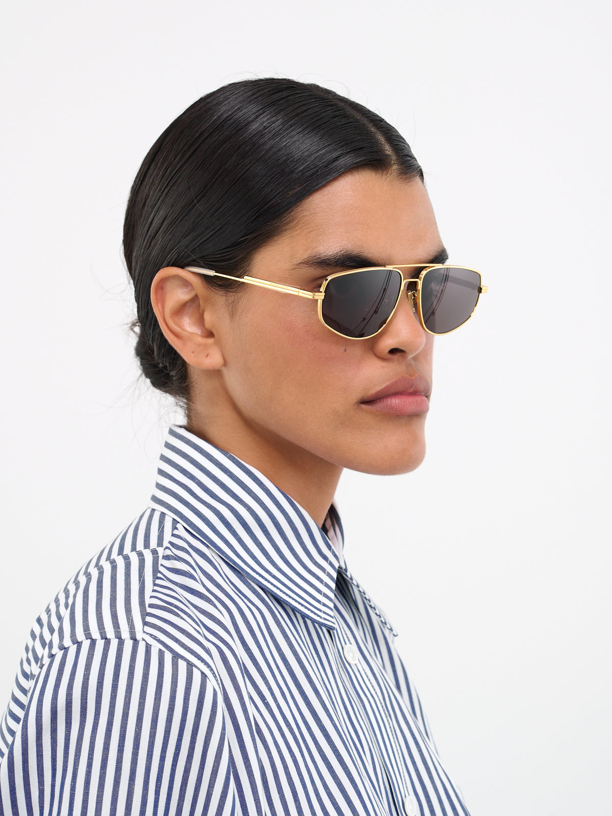 BOTTEGA VENETA Bond Aviator Sunglasses | H. Lorenzo - styled