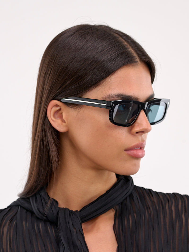 PR B11S Rectangular Sunglasses (0PR-B11S-BLACK-BLUE-VINTAGE)