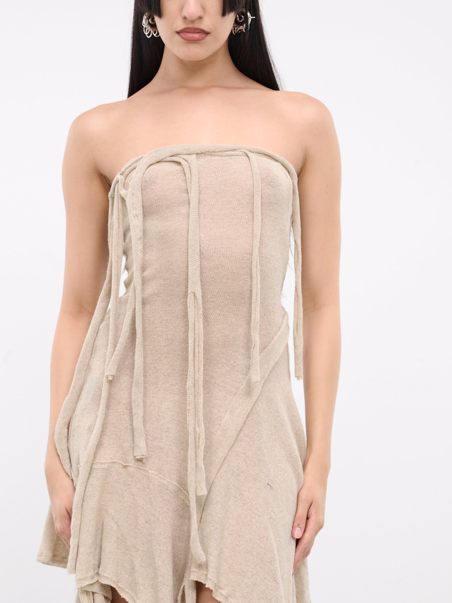 Deconstructed Linen Dress (0601701-BEIGE)