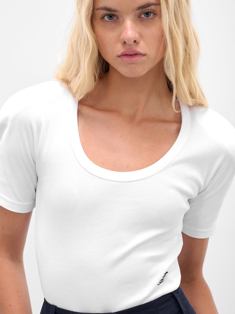 White 'Le Body Ovalo' Bodysuit (BSW00603AJ00233-WHITE)