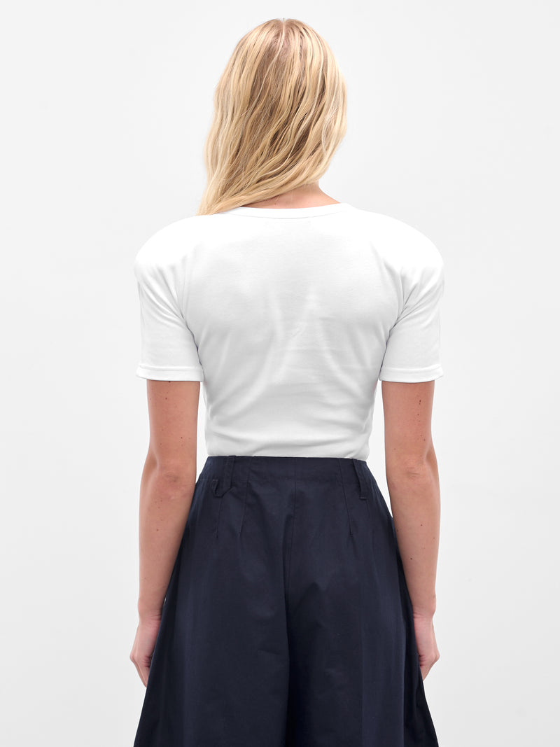 White 'Le Body Ovalo' Bodysuit (BSW00603AJ00233-WHITE)