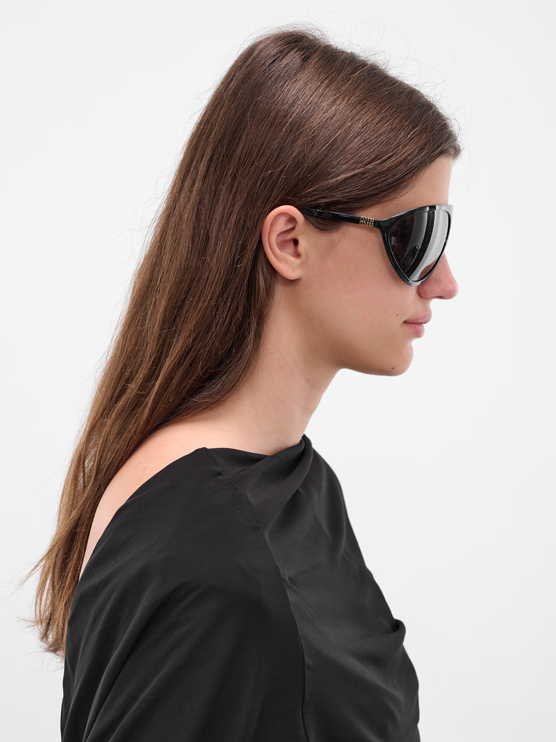 MU A01S Shield Sunglasses (0MU-A01S-BLACK-DARK-GREY)