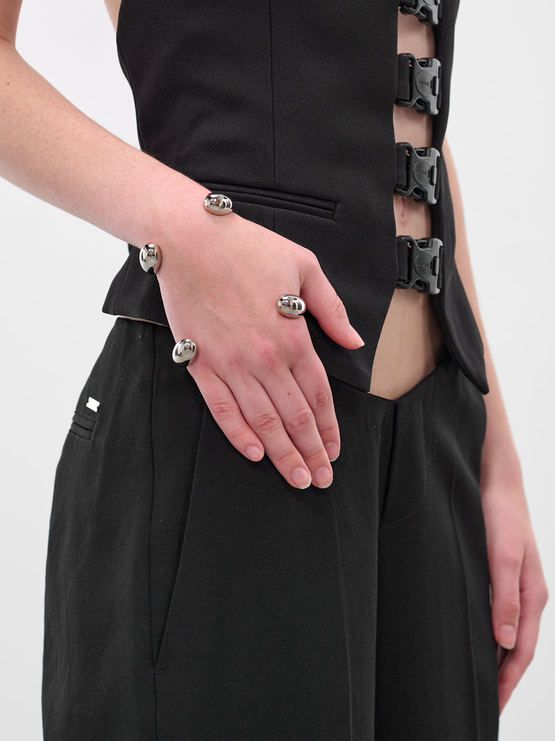 Silver Serti Double Cuff Braclet (SERTI-BRACELET-SET-SILVER)