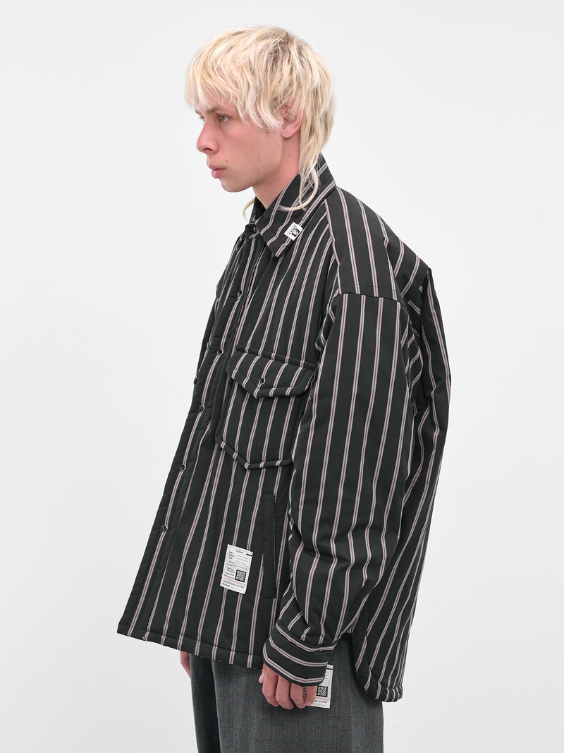 Black Striped Padded Overshirt (J15SH185-BLACK)