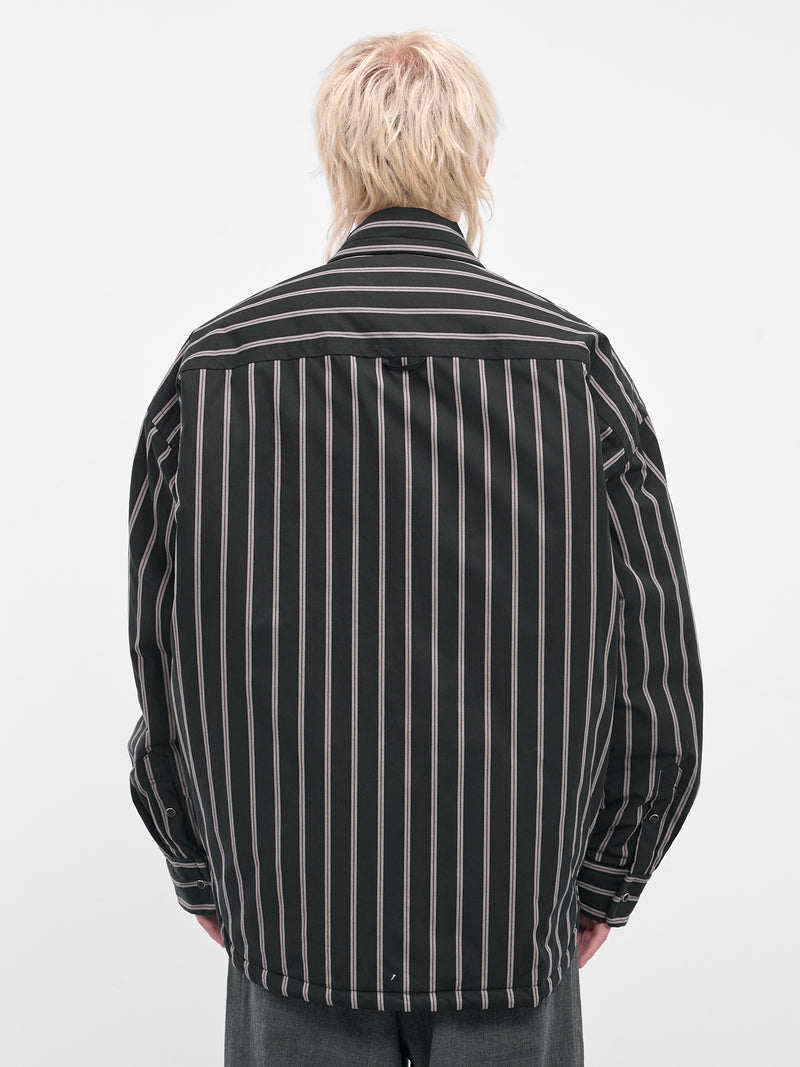 Black Striped Padded Overshirt (J15SH185-BLACK)