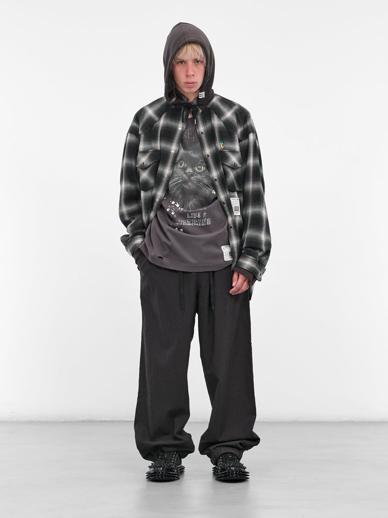 Black Distressed Cat Graphic Tee (J15TS752-BLACK)