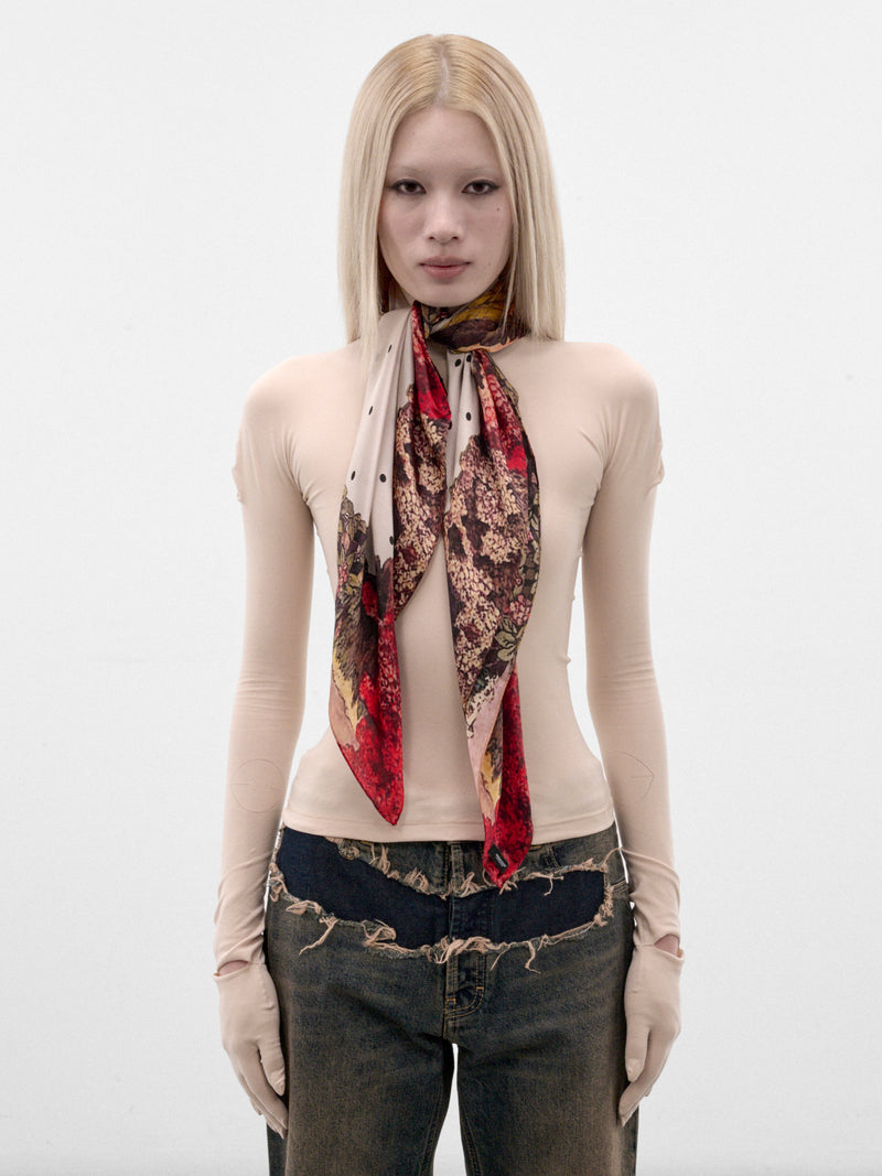 White Silk Bambi Scarf (UC2F1S03-3-IVORY-BASE)