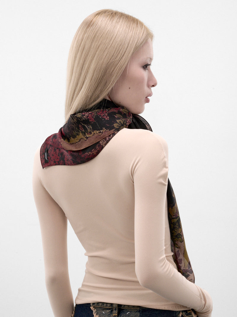 Black Silk Bambi Scarf (UC2F1S03-3-BLACK-BASE)