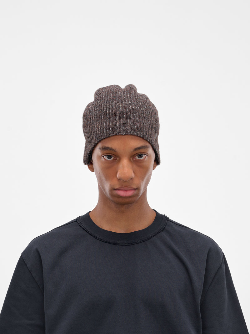 Brown Llama Rib-Knit Beanie (CF-20-03-07-01-BROWN)
