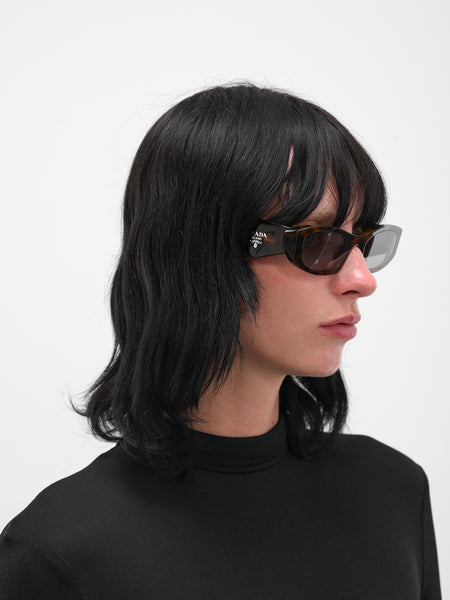 プラネテス Tortoiseshell PR-B16S Geometric Sunglasses (0PR-B16S-JUNIPER-TORTOISE-