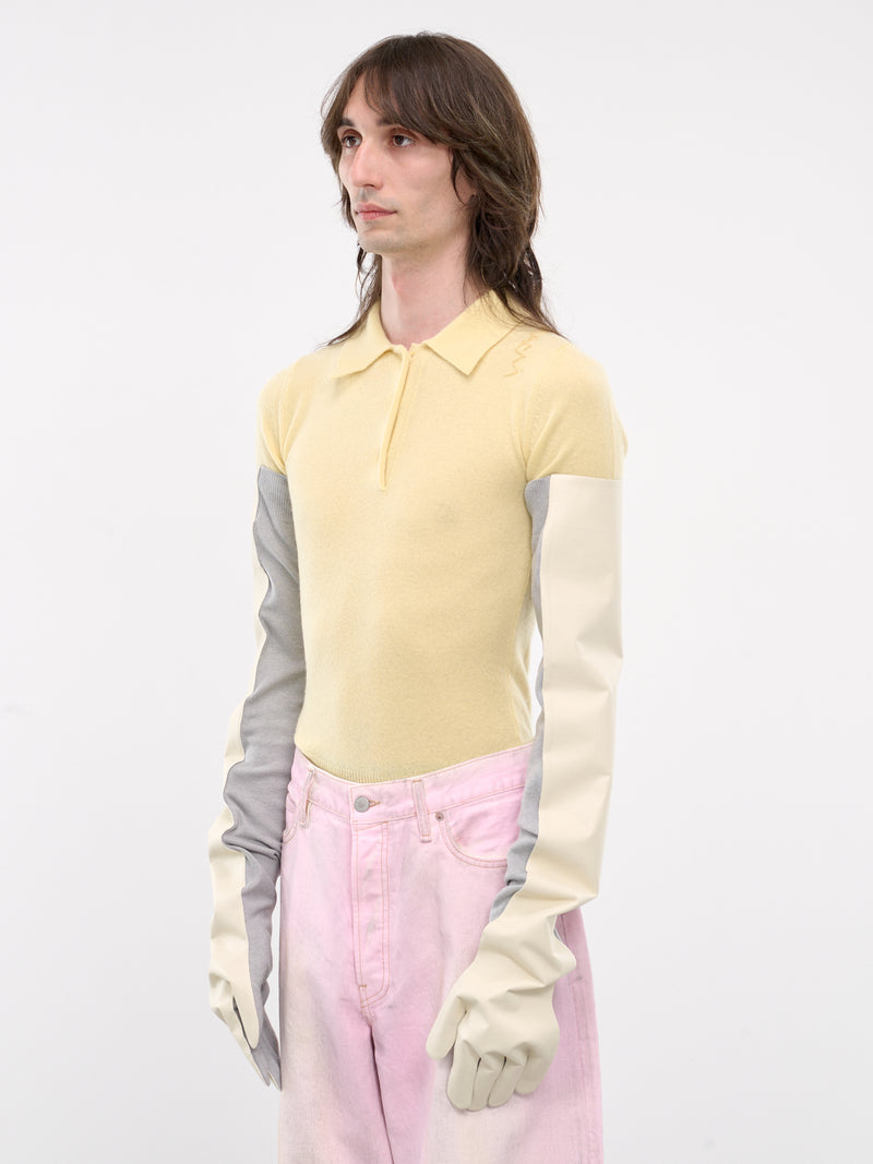 Coated Two-Tone Full Length Gloves (GVZC0021NQ-UFZ376-OFF-WHITE-GR)