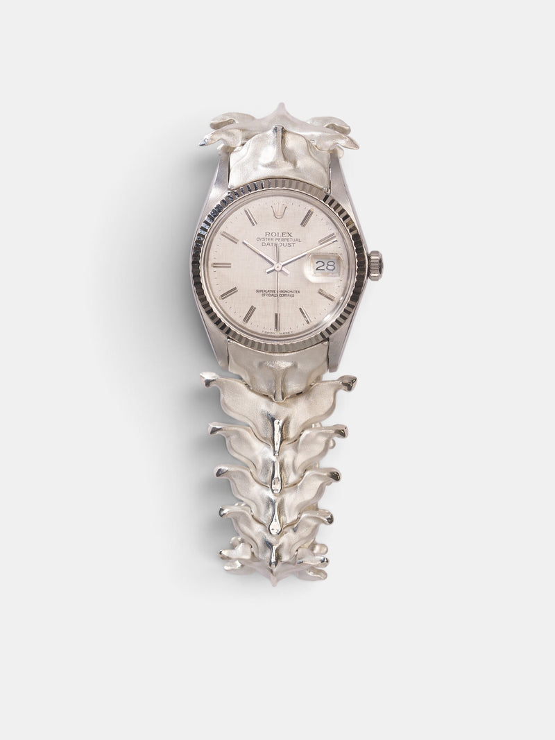 Spinale Skeletal Silver Rolex Watch (RDJ-21-AB-26-011-SPINALE-ROLEX)