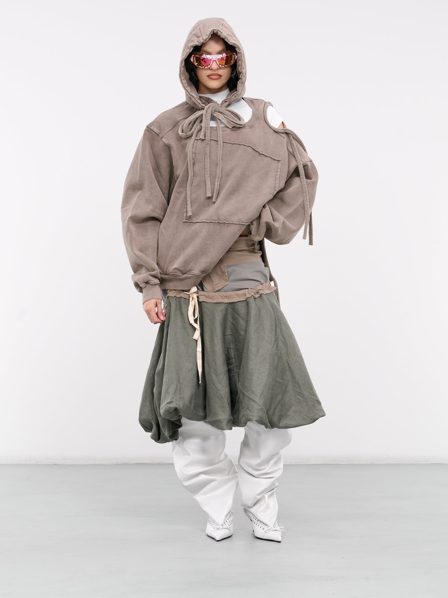 Layered Cargo Skirt (0903901-OLIVE-GREY)